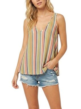O'NEILL Kyle Striped V-Neck Swing Tank Top - Size Small